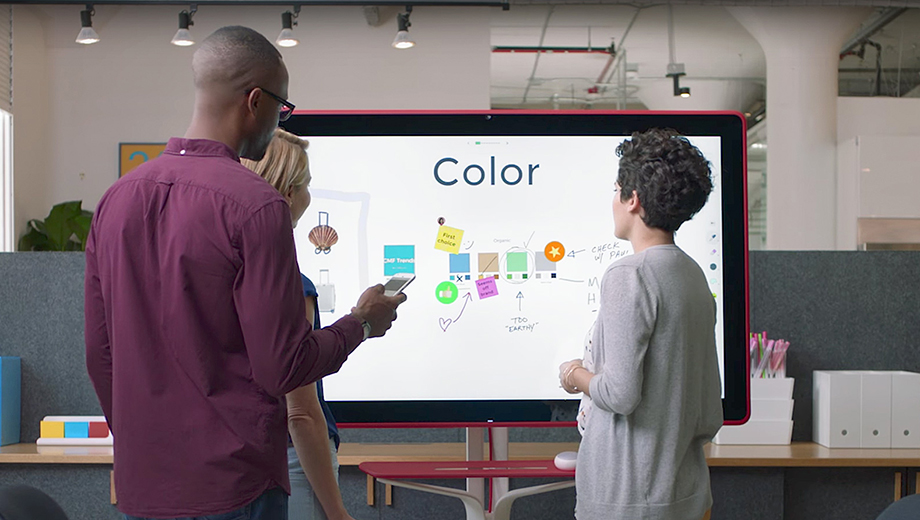 Personen vor Google Jamboard