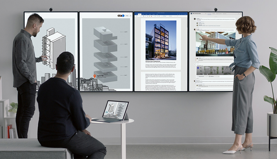 Personen nutzen Microsoft Surface Hub 2