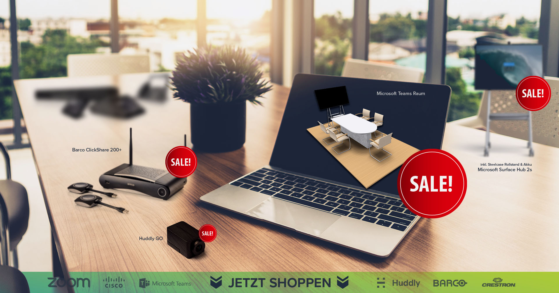 Ein Laptop-Computer auf einem hölzernen Tisch.